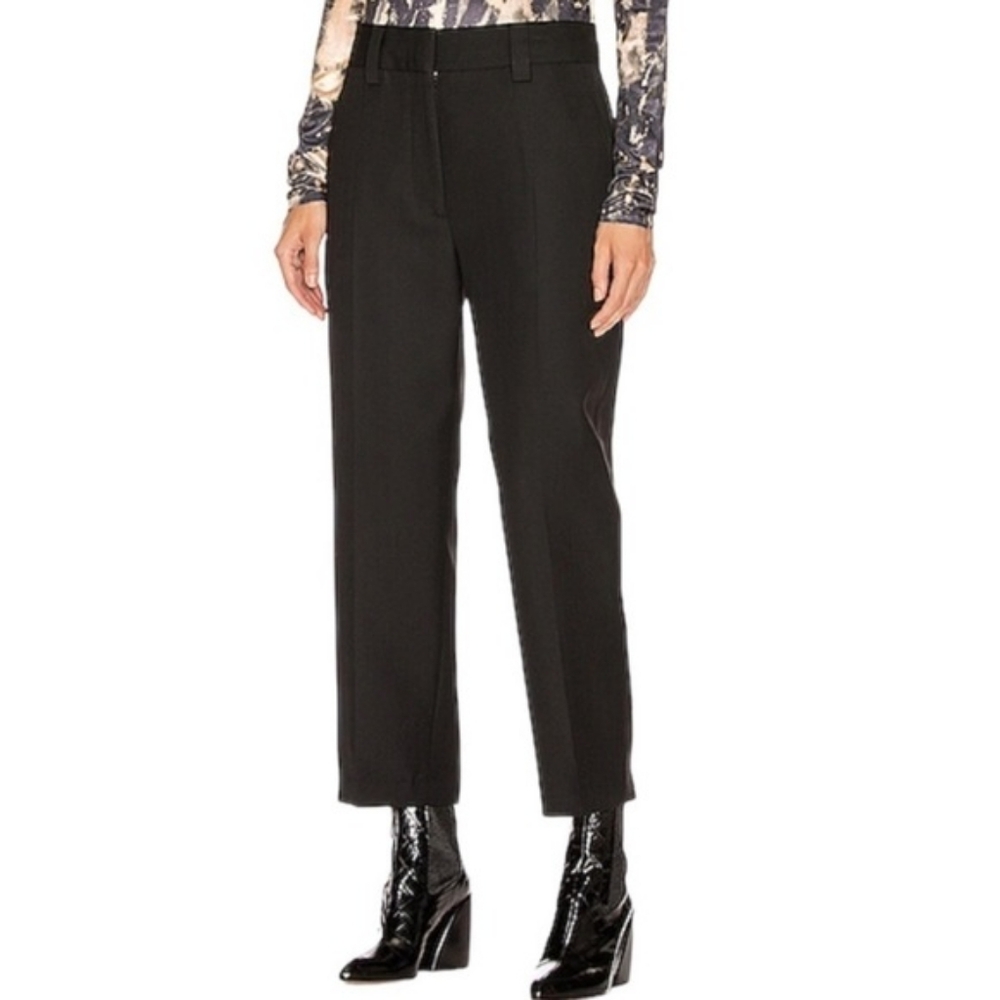 Acne TREA STRUCTURED WOOL STRAIGHT LEG TROUSERS in Black (nwot) Size Fr 34 - Picture 8 of 9